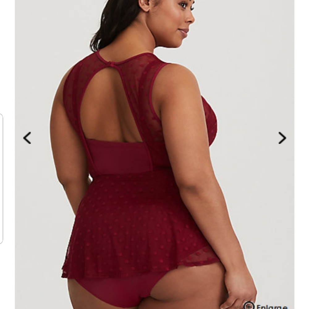*SOLD*New 6x Torrid Polka Dot Mesh Peplum Swimsuit - Picture 3 of 8